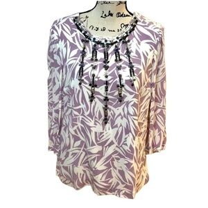 Boden Embellished lilac long sleeve blouse 8​